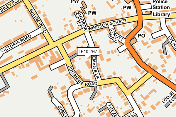 LE10 2HZ map - OS OpenMap – Local (Ordnance Survey)
