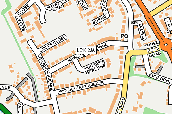 LE10 2JA map - OS OpenMap – Local (Ordnance Survey)