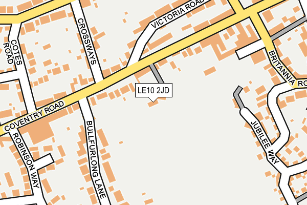LE10 2JD map - OS OpenMap – Local (Ordnance Survey)