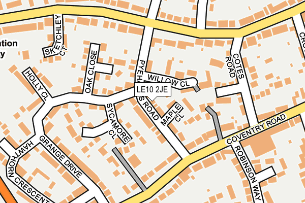 LE10 2JE map - OS OpenMap – Local (Ordnance Survey)
