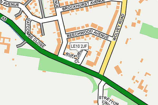 LE10 2JF map - OS OpenMap – Local (Ordnance Survey)