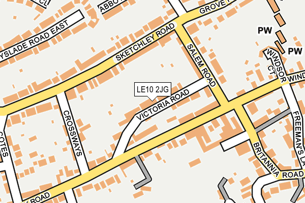 LE10 2JG map - OS OpenMap – Local (Ordnance Survey)