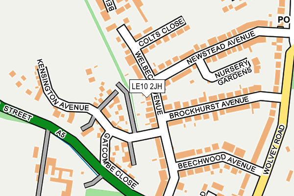 LE10 2JH map - OS OpenMap – Local (Ordnance Survey)