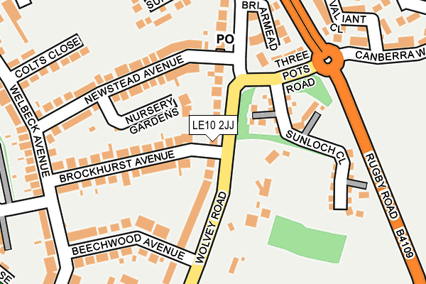 LE10 2JJ map - OS OpenMap – Local (Ordnance Survey)