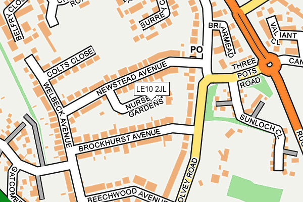 LE10 2JL map - OS OpenMap – Local (Ordnance Survey)