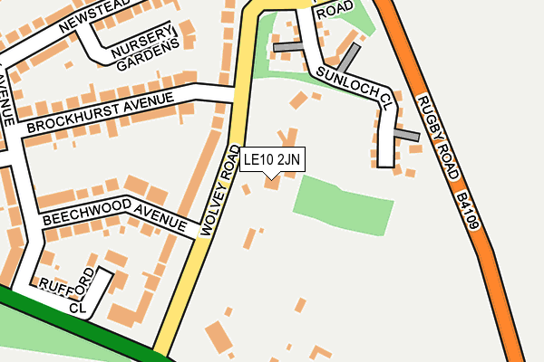 LE10 2JN map - OS OpenMap – Local (Ordnance Survey)