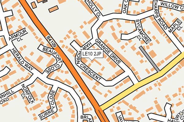 LE10 2JP map - OS OpenMap – Local (Ordnance Survey)