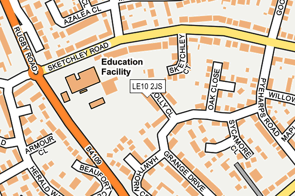 LE10 2JS map - OS OpenMap – Local (Ordnance Survey)