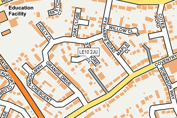 LE10 2JU map - OS OpenMap – Local (Ordnance Survey)