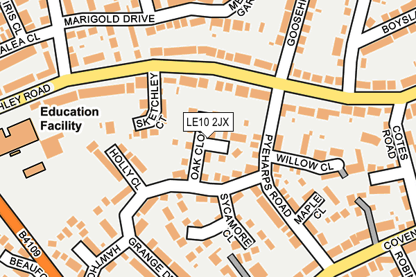 LE10 2JX map - OS OpenMap – Local (Ordnance Survey)
