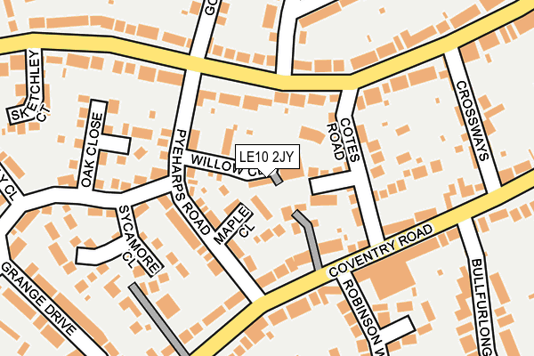 LE10 2JY map - OS OpenMap – Local (Ordnance Survey)