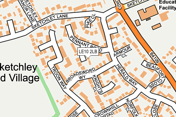 LE10 2LB map - OS OpenMap – Local (Ordnance Survey)