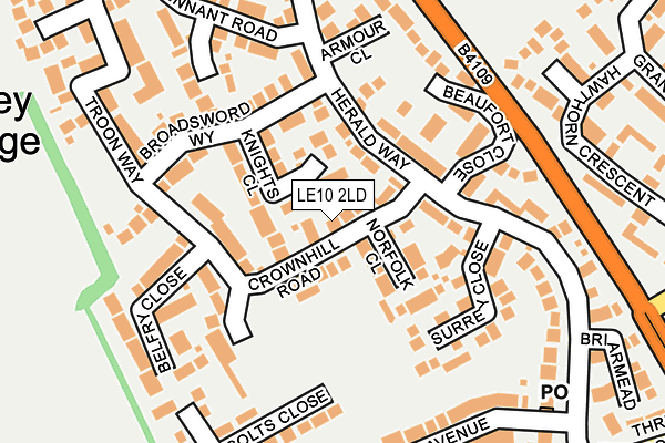 LE10 2LD map - OS OpenMap – Local (Ordnance Survey)