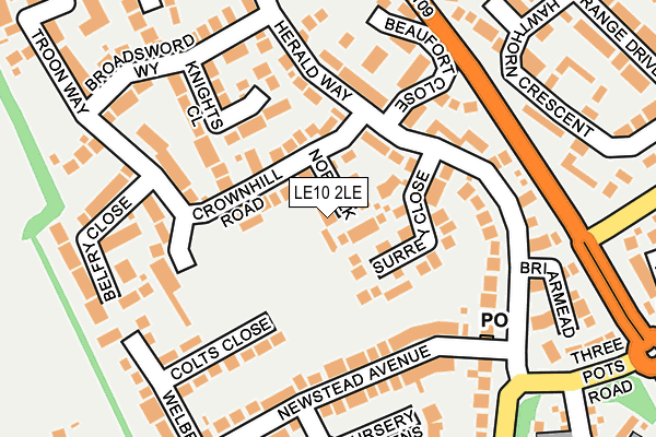 LE10 2LE map - OS OpenMap – Local (Ordnance Survey)