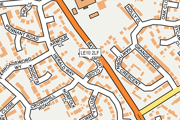 LE10 2LF map - OS OpenMap – Local (Ordnance Survey)