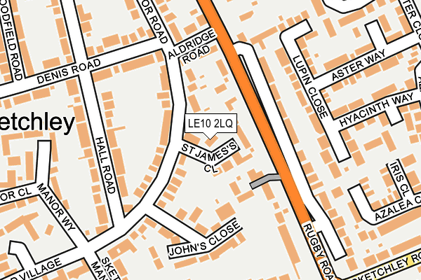 LE10 2LQ map - OS OpenMap – Local (Ordnance Survey)