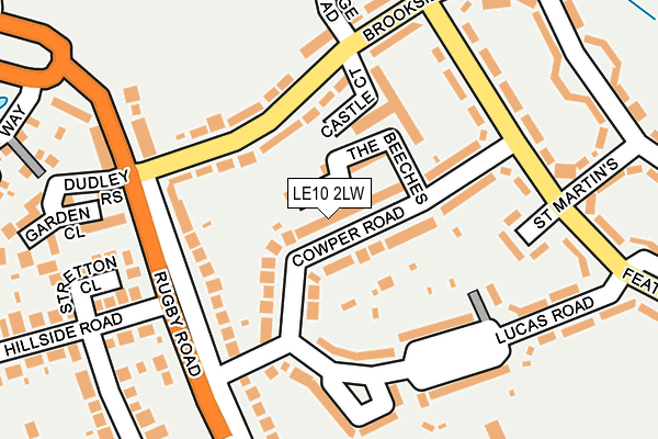 LE10 2LW map - OS OpenMap – Local (Ordnance Survey)