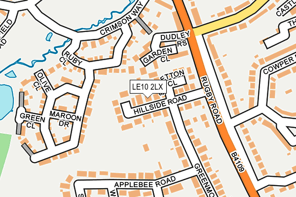 LE10 2LX map - OS OpenMap – Local (Ordnance Survey)