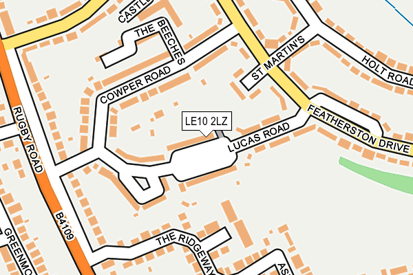 LE10 2LZ map - OS OpenMap – Local (Ordnance Survey)