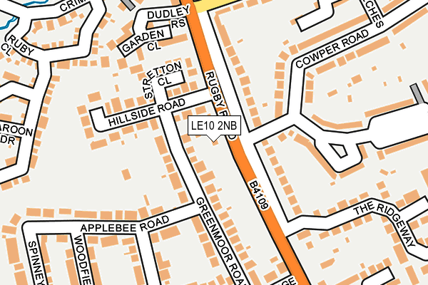 LE10 2NB map - OS OpenMap – Local (Ordnance Survey)