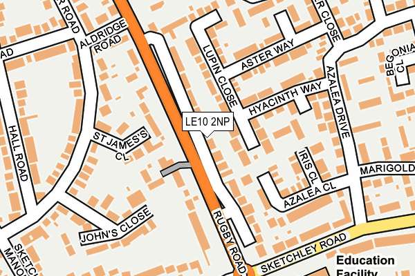 LE10 2NP map - OS OpenMap – Local (Ordnance Survey)