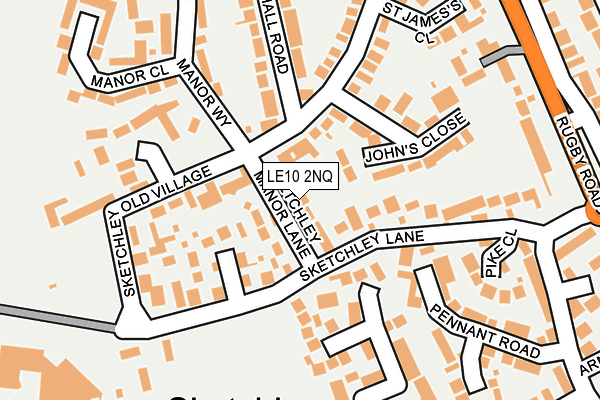 LE10 2NQ map - OS OpenMap – Local (Ordnance Survey)