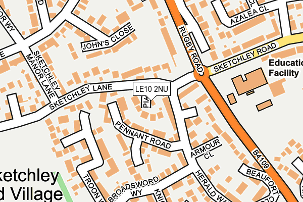 LE10 2NU map - OS OpenMap – Local (Ordnance Survey)