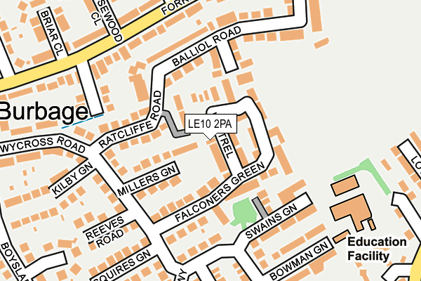 LE10 2PA map - OS OpenMap – Local (Ordnance Survey)