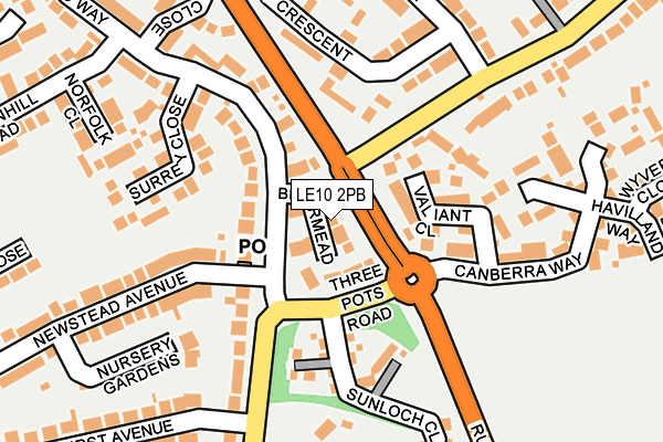 LE10 2PB map - OS OpenMap – Local (Ordnance Survey)