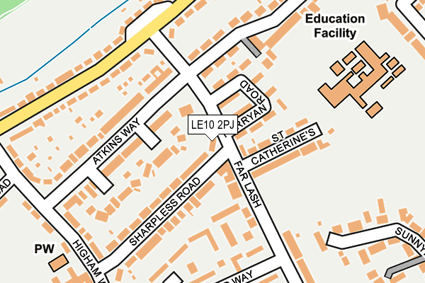 LE10 2PJ map - OS OpenMap – Local (Ordnance Survey)