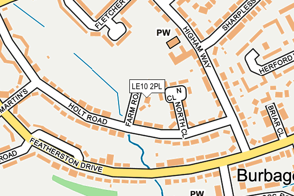 LE10 2PL map - OS OpenMap – Local (Ordnance Survey)