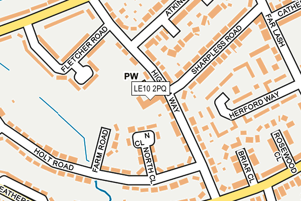 LE10 2PQ map - OS OpenMap – Local (Ordnance Survey)