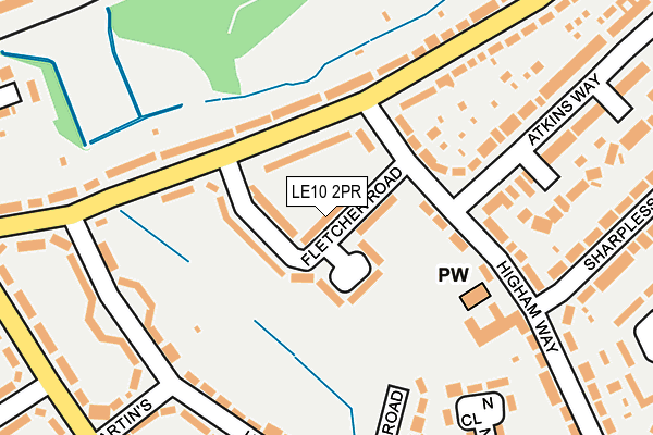 LE10 2PR map - OS OpenMap – Local (Ordnance Survey)