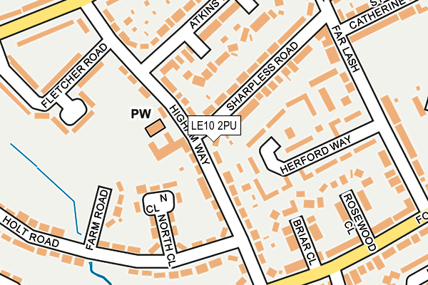 LE10 2PU map - OS OpenMap – Local (Ordnance Survey)
