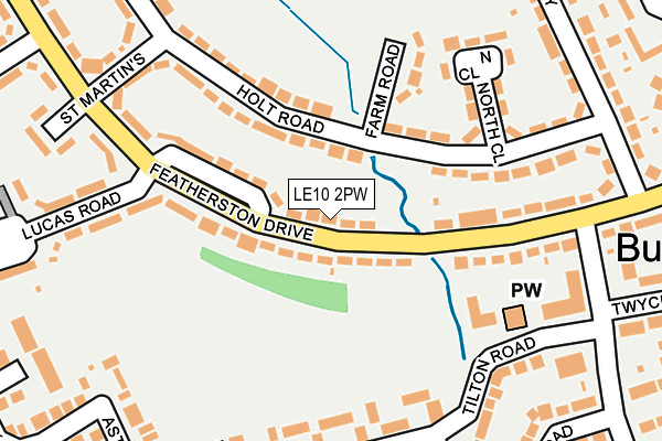 LE10 2PW map - OS OpenMap – Local (Ordnance Survey)