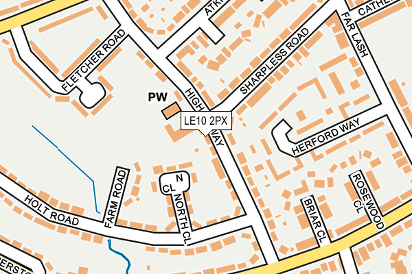 LE10 2PX map - OS OpenMap – Local (Ordnance Survey)