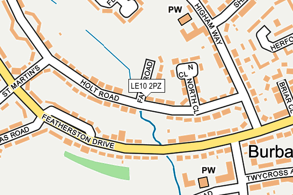 LE10 2PZ map - OS OpenMap – Local (Ordnance Survey)
