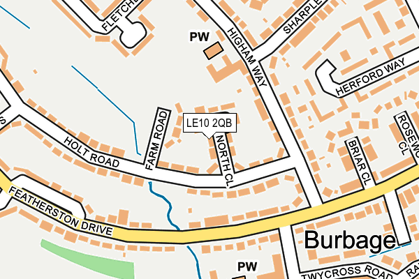 LE10 2QB map - OS OpenMap – Local (Ordnance Survey)