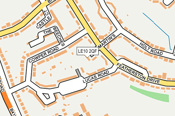 LE10 2QF map - OS OpenMap – Local (Ordnance Survey)