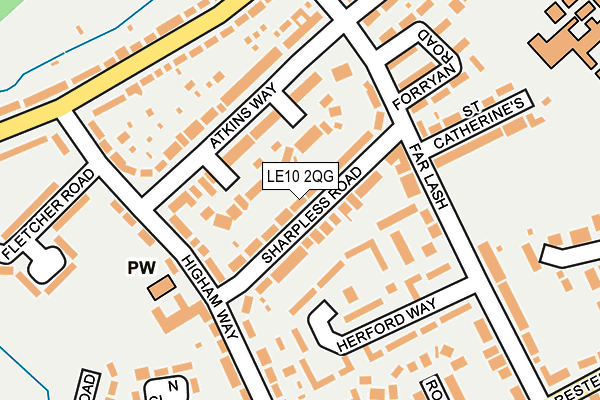 LE10 2QG map - OS OpenMap – Local (Ordnance Survey)