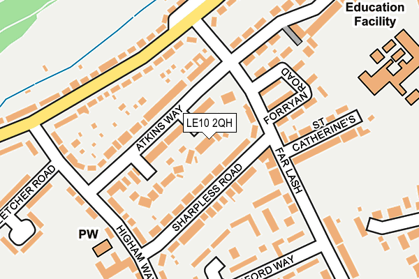 LE10 2QH map - OS OpenMap – Local (Ordnance Survey)