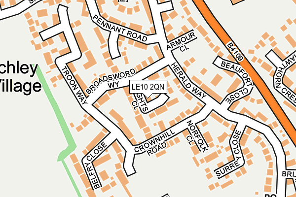 LE10 2QN map - OS OpenMap – Local (Ordnance Survey)