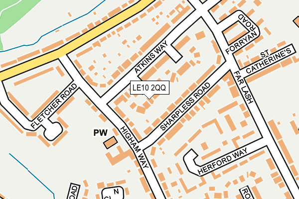 LE10 2QQ map - OS OpenMap – Local (Ordnance Survey)