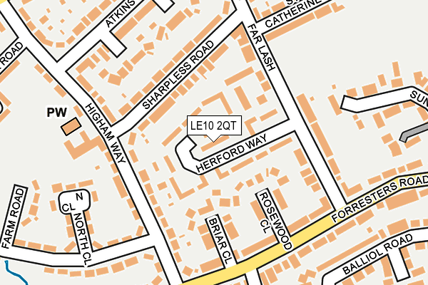 LE10 2QT map - OS OpenMap – Local (Ordnance Survey)