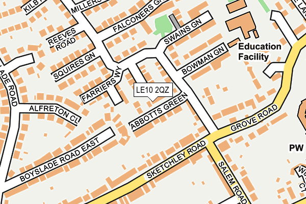 LE10 2QZ map - OS OpenMap – Local (Ordnance Survey)