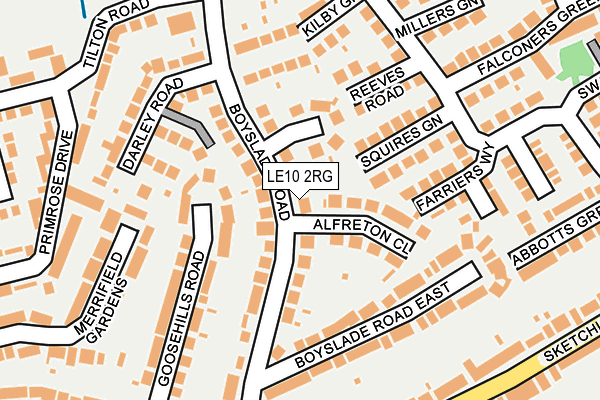 LE10 2RG map - OS OpenMap – Local (Ordnance Survey)