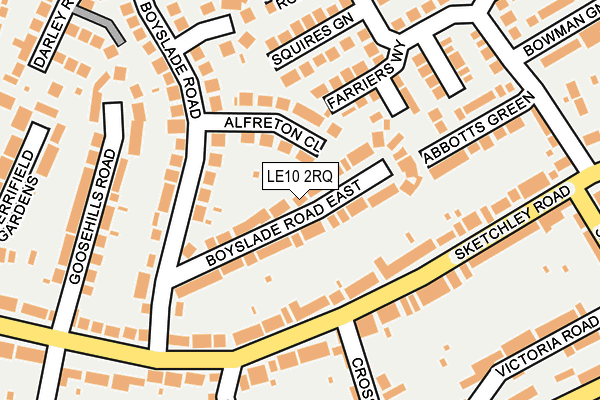 LE10 2RQ map - OS OpenMap – Local (Ordnance Survey)