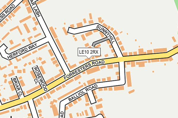 LE10 2RX map - OS OpenMap – Local (Ordnance Survey)