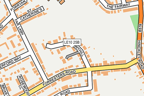 LE10 2SB map - OS OpenMap – Local (Ordnance Survey)
