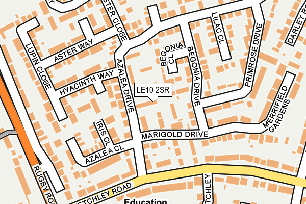 LE10 2SR map - OS OpenMap – Local (Ordnance Survey)